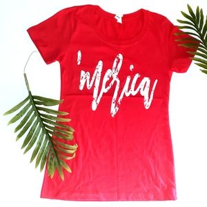 American Independence Day Womens Tee Red